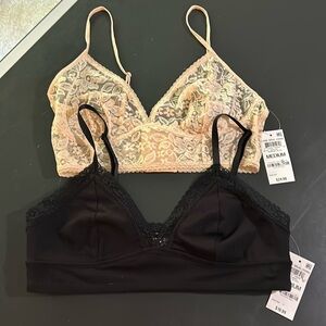 I-N-C Set of 2 bras size medium black/tan NWT